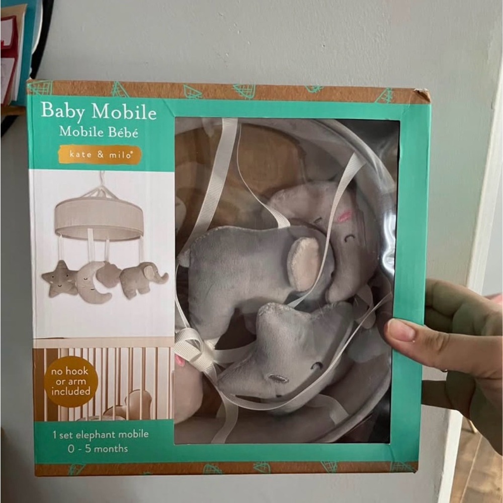 kate & milo Gray Elephant Baby Mobile